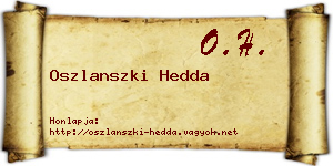 Oszlanszki Hedda névjegykártya